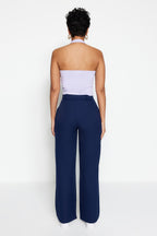 Trendyolmilla Mavi Wide Leg/Geniş Paça Dokuma Kumaş Pantolon TWOAW22PL0263 Palazzo