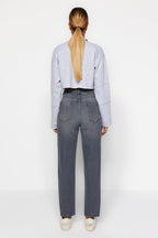 Trendyolmilla Beyaz Yüksek Bel Mom %100 Pamuk Non-Stretch Jeans TWOAW24JE00076