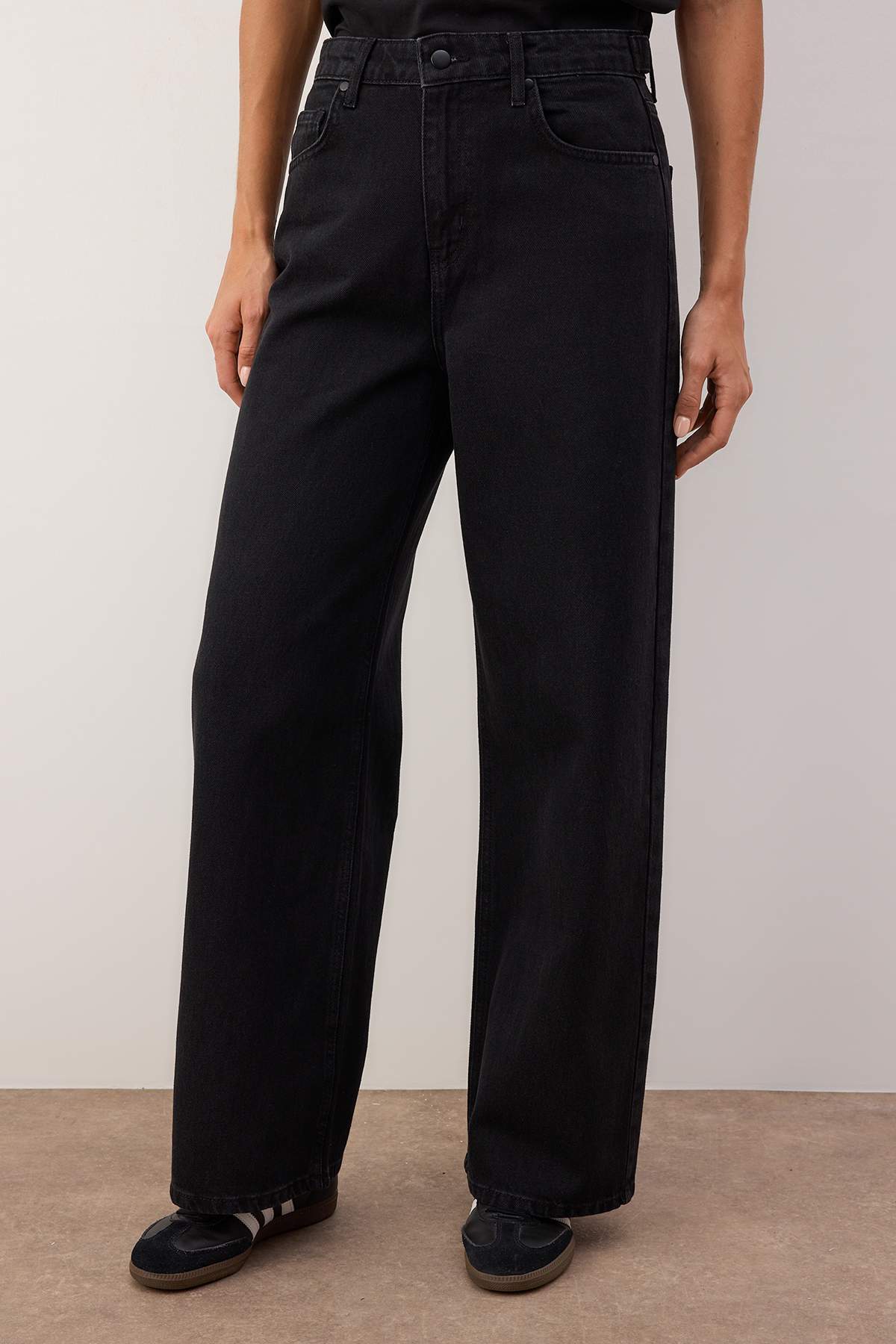 Trendyolmilla Mavi Beli Ayarlı Yüksek Bel Wide Leg/Geniş Paça Jeans TWOAW26JE00265