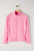 Trendyolmilla Pembe Polar Düz Dik Yaka Cepli Fermuarlı Regular/Normal Kesim Örme Sweatshirt TWOAW26SW00005