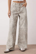Çok Renkli Normal Bel Leopar Desenli Wide Leg %100 Pamuk Non-Stretch Jeans TWOAW26JE00024