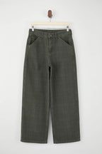 Çok Renkli Ekose Desenli Yüksek Bel %100 Pamuk Baggy Jeans TWOSS26JE00052