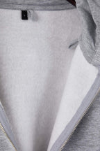 Trendyolmilla Gri Melanj Kalın İçi Polarlı Kapüşonlu Fermuarlı Oversize/Geniş Kesim Örme Sweatshirt TWOAW26SW00111