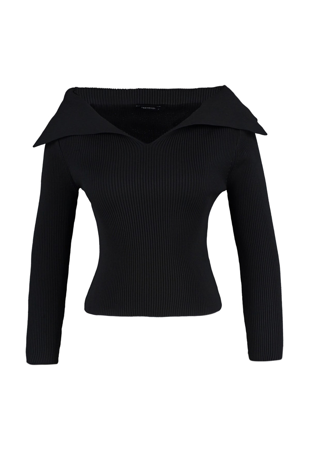Trendyolmilla Siyah Carmen Yaka Triko Kazak TWOAW22KZ0993