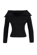 Trendyolmilla Siyah Carmen Yaka Triko Kazak TWOAW22KZ0993
