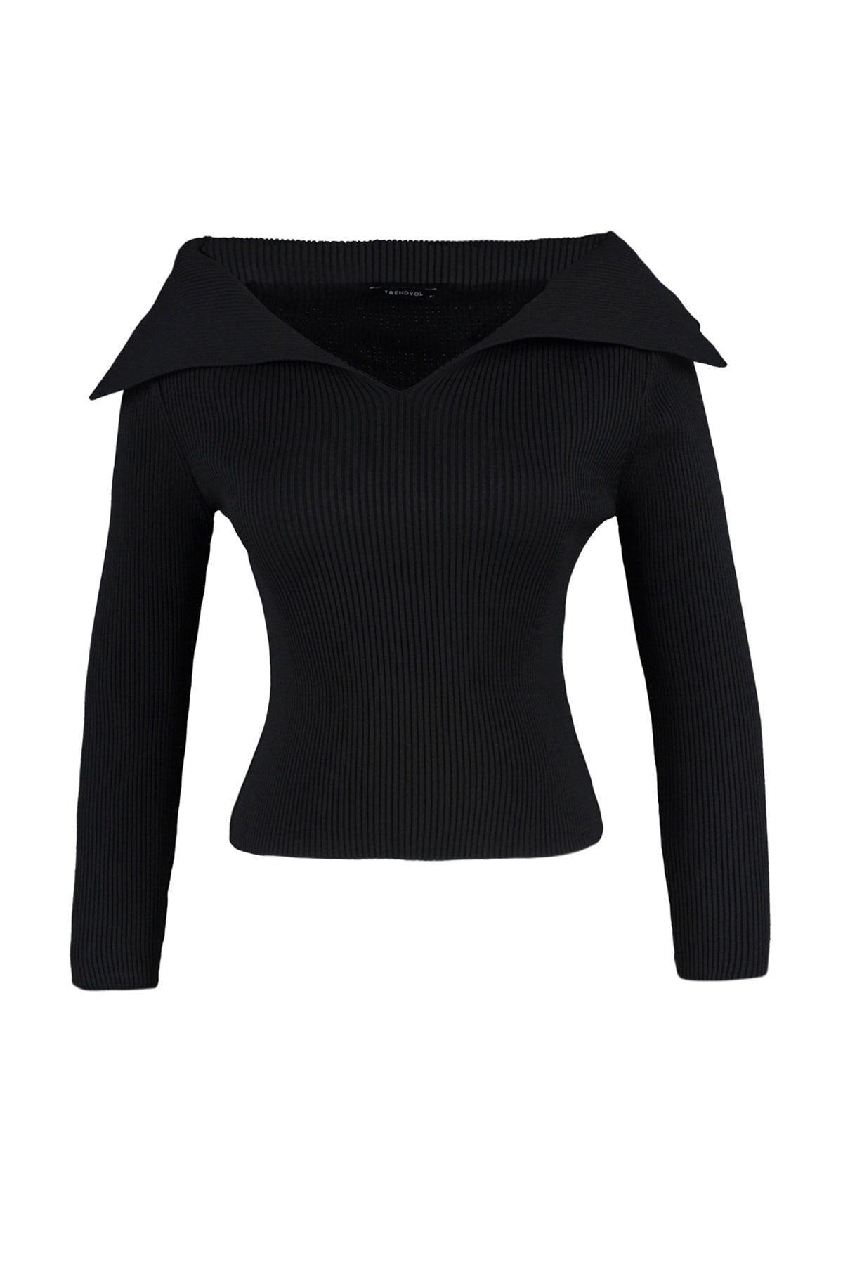 Trendyolmilla Siyah Carmen Yaka Triko Kazak TWOAW22KZ0993