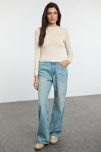 Trendyolmilla Pembe Renk Bloklu Fitted/Vücuda Oturan Viskon/Yumuşak Kumaşlı Esnek Örme Bluz TWOAW25BZ00114