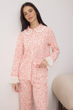 Trendyolmilla Mavi Çiçekli Viskon Dokuma Pijama Takımı THMAW26PT00185
