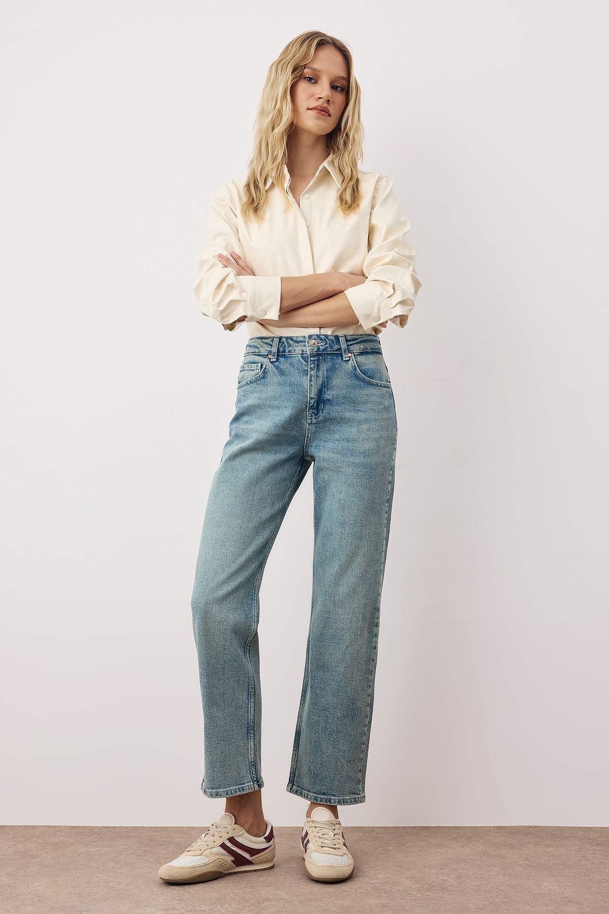 Trendyolmilla Mavi More Sustainable Esnek Comfort Straight Jeans TWOAW26JE00090