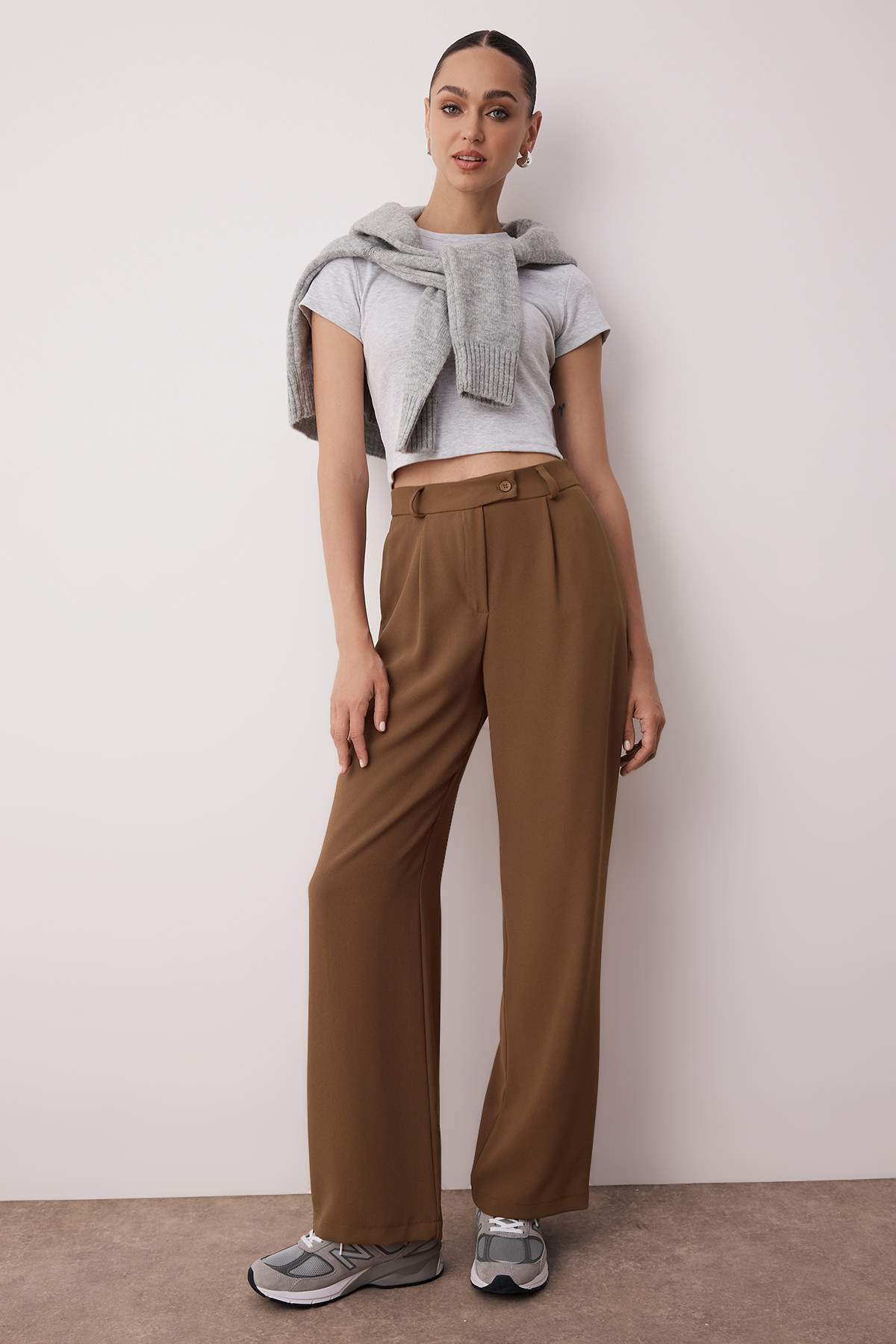Trendyolmilla Mavi Wide Leg/Geniş Paça Dokuma Kumaş Pantolon TWOAW22PL0263 Palazzo