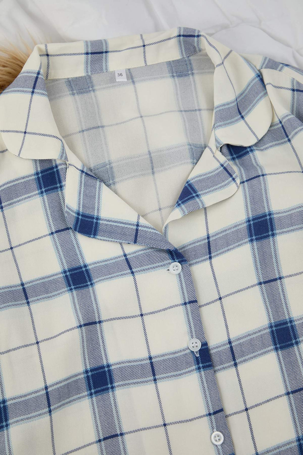 Trendyolmilla Mavi Ekoseli Viskon Dokuma Pijama Takımı THMAW26PT00066