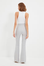Trendyolmilla Siyah Flare İspanyol Paça Bootcut Dokuma Pantolon TOFAW19BB0581