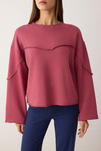 Trendyolmilla Antrasit Kalın Şardonsuz İspanyol Kol Dikiş Detaylı Relaxed Örme Sweatshirt TWOAW26SW00110