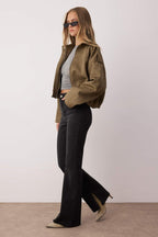 Trendyolmilla Mavi Yırtmaç Detaylı Yüksek Bel Comfort/Esnek Flare İspanyol Paça Jeans TWOAW26JE00022