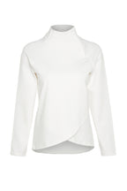 Kaymak Beyazı Pamuklu Fermuar Detaylı Dik Yaka Örme Spor Sweatshirt TWOAW22SW0187