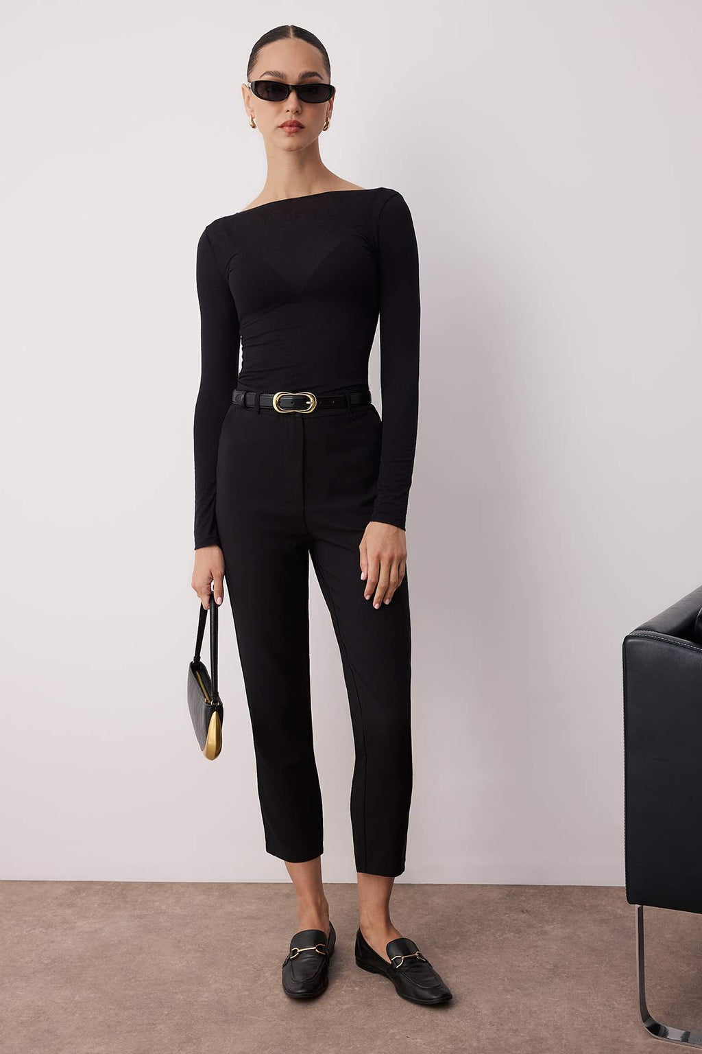 Trendyolmilla Siyah Basic Cigarette Dar Paça Dokuma Kumaş Pantolon TWOSS19ST0038