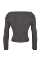 Trendyolmilla Koyu Gri Devrik Yaka Triko Hırka TWOAW24HI00284