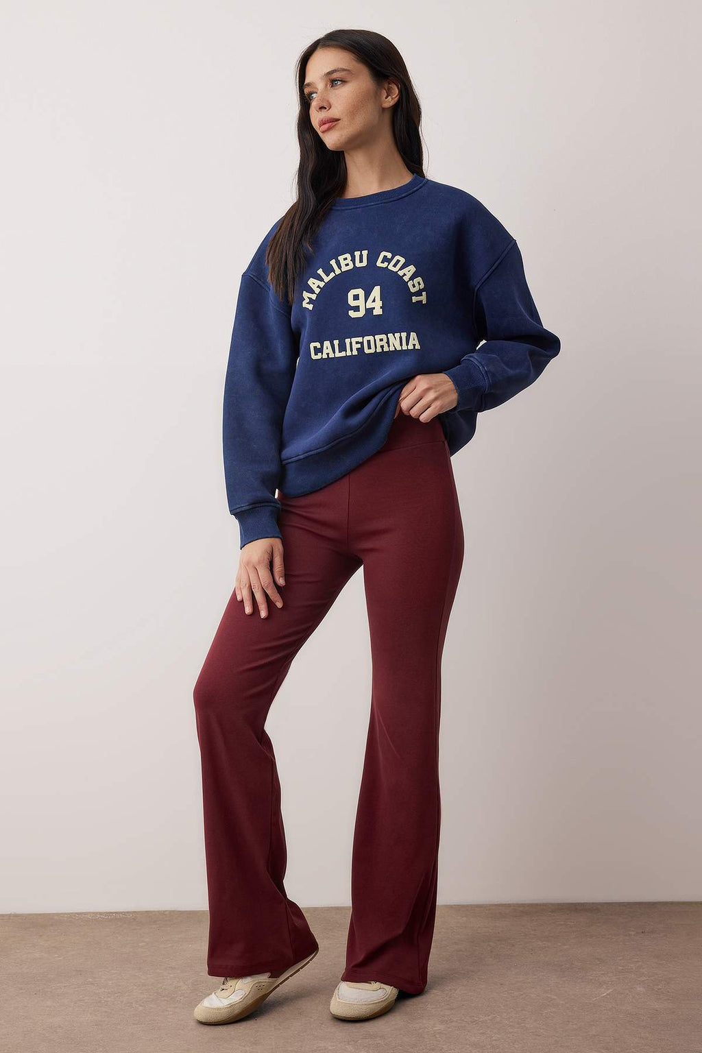 Trendyolmilla Bordo-Lacivert İspanyol Paça 2'li Paket Pantolon TWOAW26PL00057