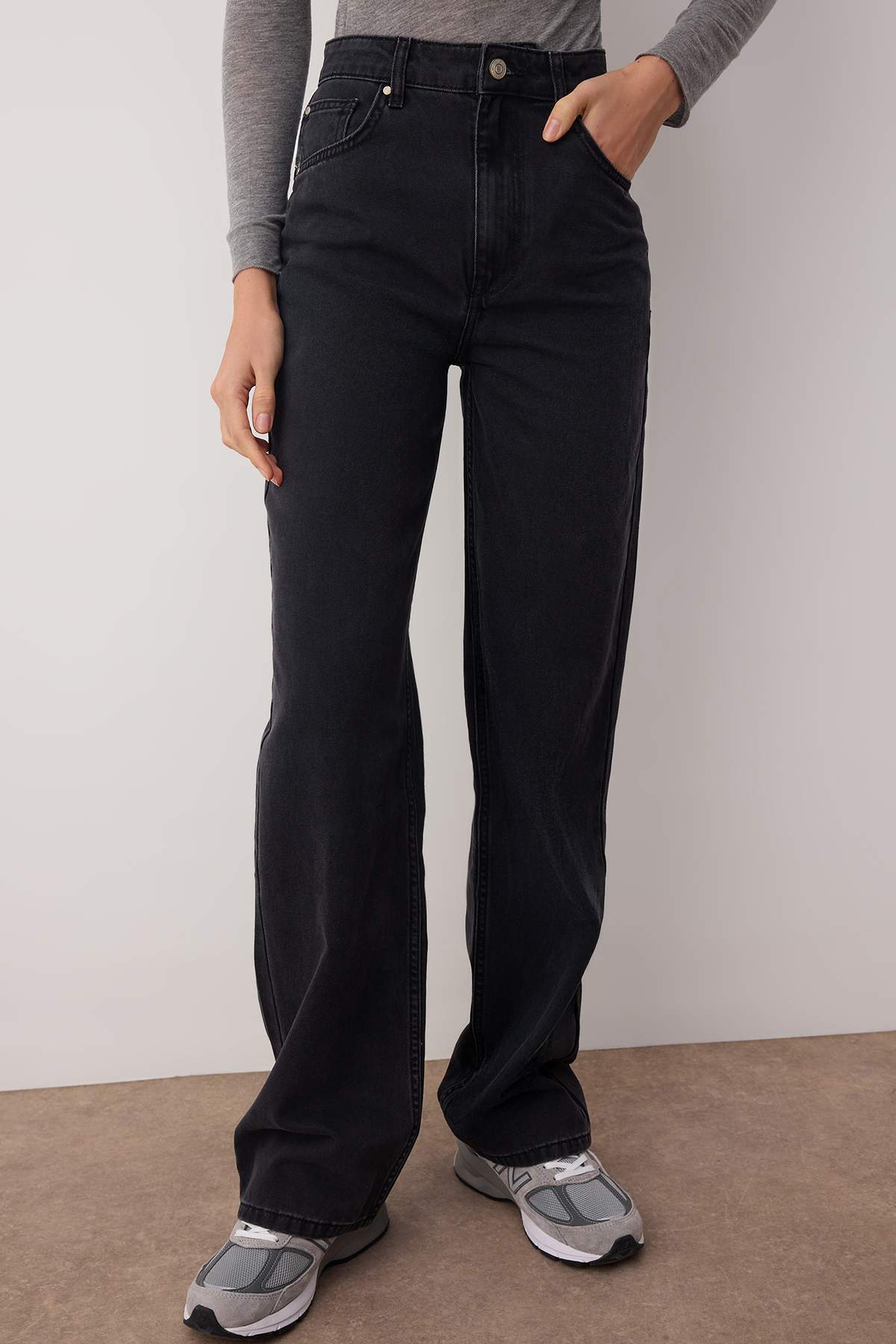 Trendyolmilla Açık Mavi Yüksek Bel Wide Leg Jeans TWOSS25JE00278