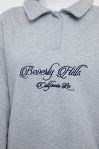 Trendyolmilla Sarı Gömlek Yaka Nakışlı Regular Fit Kalın İçi Polarlı Örme Sweatshirt TWOAW24SW00182