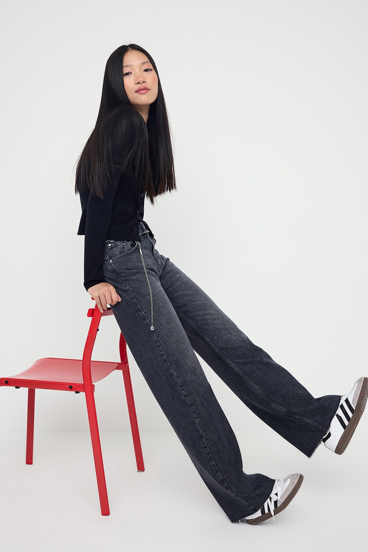 Trendyolmilla Mavi Normal Bel Geniş Paça Wide Leg Jeans TWOAW26JE00078