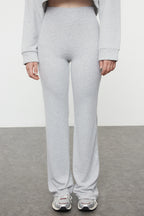 Trendyolmilla Kahverengi Wide Leg/İspanyol Paça Yüksek Bel İnterlok Esnek Örme Pantolon TWOAW25PL00006