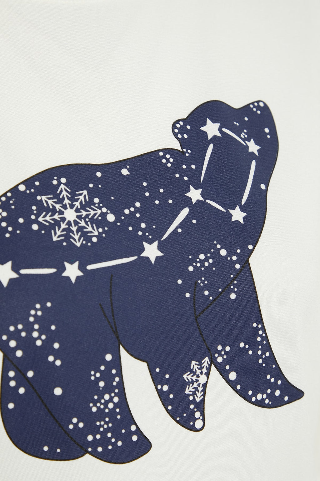 Trendyolmilla Beyaz %100 Pamuklu Yıldız Desenli Örme Pijama Takımı THMAW21PT0241