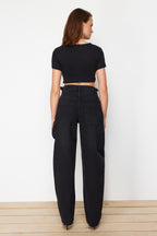 Trendyolmilla Açık Mavi More Sustainable Bol Kesim Yüksek Bel Carpenter Skater Jeans TWOAW24JE00308