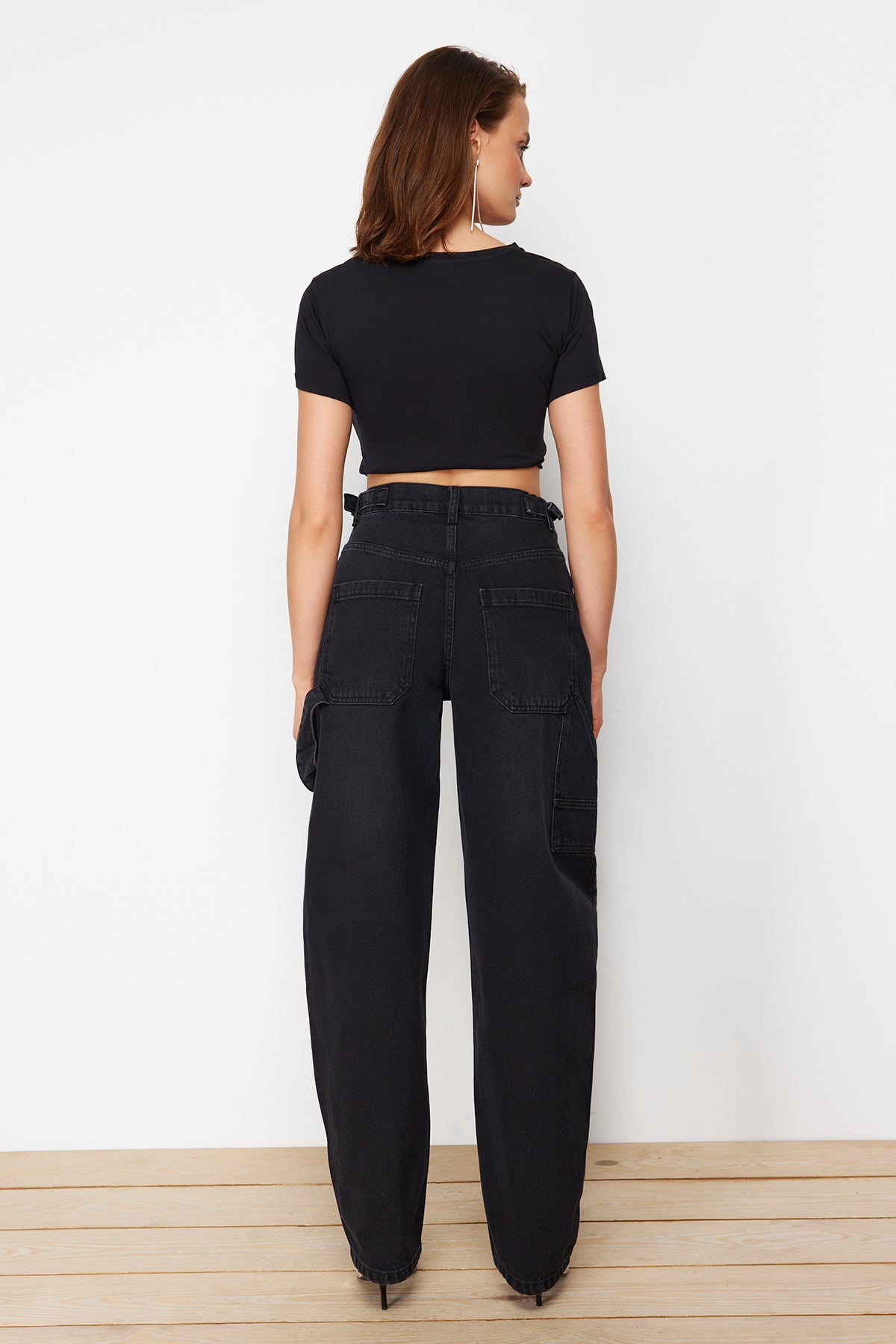 Trendyolmilla Açık Mavi More Sustainable Bol Kesim Yüksek Bel Carpenter Skater Jeans TWOAW24JE00308