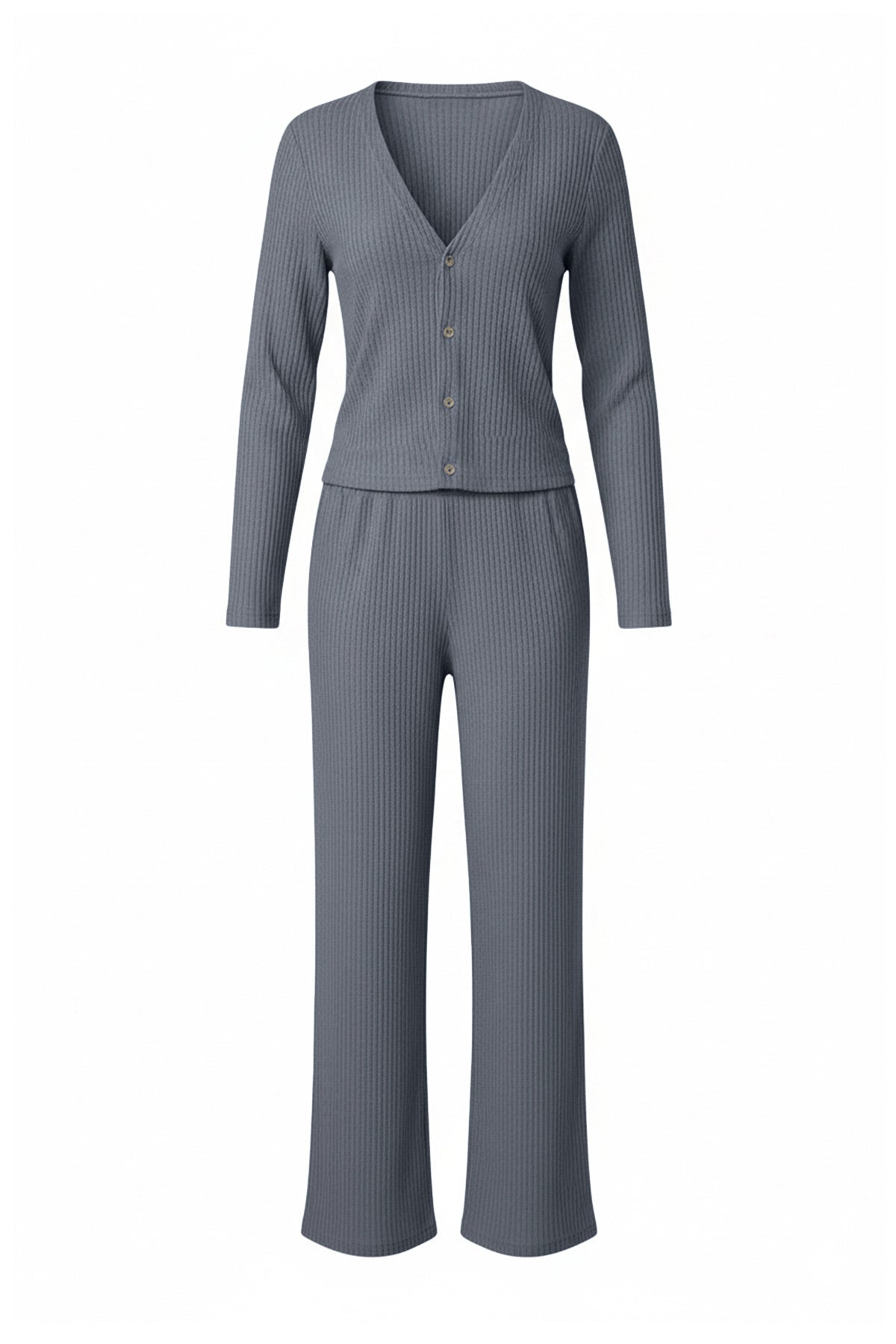 Trendyolmilla Bordo Pamuklu Hırka Fırçalı Yumuşak Tuşe Kışlık Fitilli Örme Pijama Takımı THMAW26PT00216