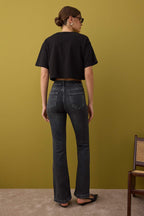 Trendyolmilla Antrasit Yüksek Bel Orta Esnek İspanyol Paça Flare Jeans TWOAW26JE00050