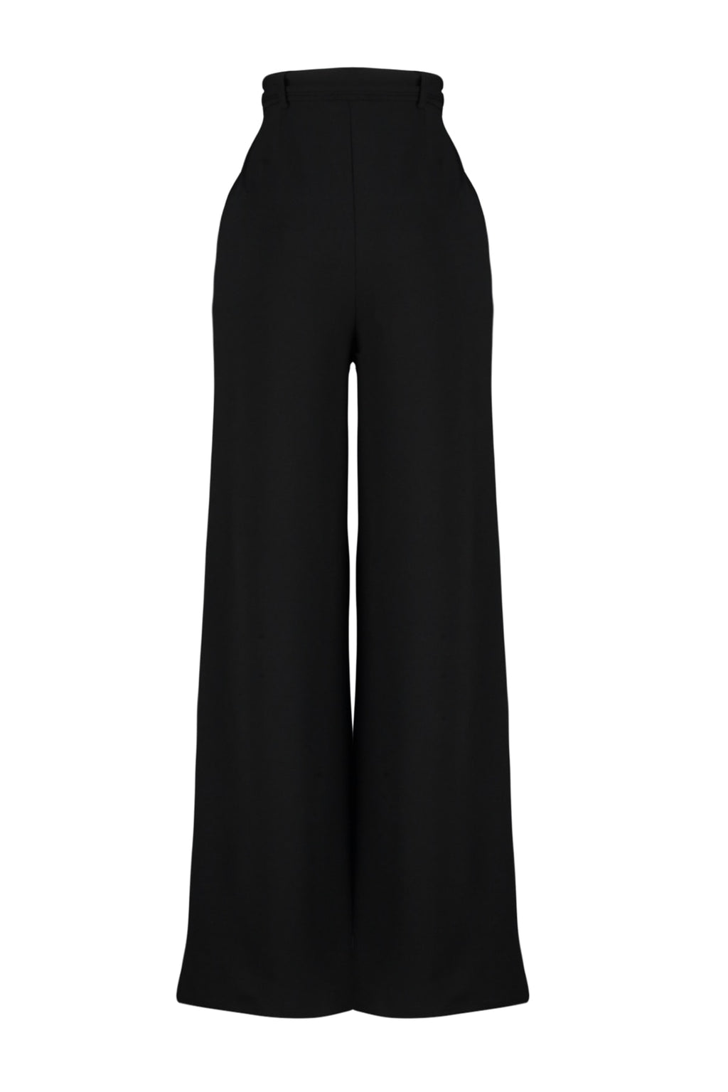 Trendyolmilla Koyu Kahverengi Kemerli Wideleg/Geniş Paça Yüksek Bel Smart Krep Kumaş Örme Pantolon TWOSS23PL00330