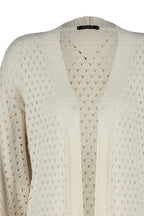 Taş Geniş Kalıp Midi Ajurlu/Delikli Triko Hırka TWOAW24HI00331