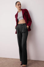 Trendyolmilla Ekru Wide Leg/Geniş Paça Yüksek Bel Dokuma Kumaş Pantolon TWOAW22PL0066