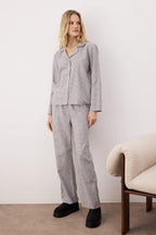 Trendyolmilla Lila-Çok Renkli Pamuklu Kalın/Kışlık Ekoseli Flanel Dokuma Pijama Takımı THMAW26PT00196