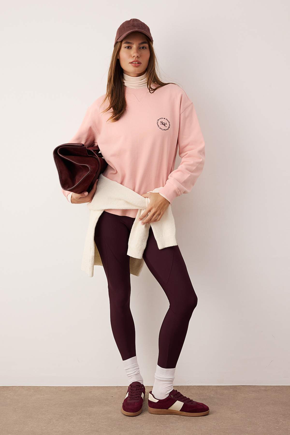 Trendyolmilla Ekru Premium Oversize/Geniş Kalıp Kalın İçi Polarlı Örme Sweatshirt TWOAW26SW00203