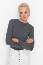 Trendyolmilla Kahverengi Basic Bisiklet Yaka Triko Kazak TWOAW23KZ01249