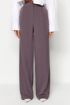 Trendyolmilla Antrasit Wide Leg/Geniş Paça Dokuma Kumaş Pantolon TWOAW22PL0139