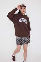 Teen Koyu Kahverengi Oversize/Geniş Kalıp Nakışlı Örme Sweatshirt TWOAW26SW00157