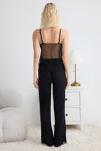 Trendyolmilla Bordo Puantiyeli Dantel Detaylı İp Askılı Dokuma Pijama Takımı THMSS25PT00128