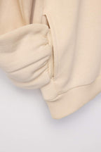 Trendyolmilla Taş Kalın İçi Polarlı Kapüşonlu Slogan Baskılı Boxy Fit Örme Sweatshirt TWOAW26SW00217