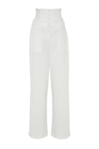 Trendyolmilla Ekru Korse Detaylı Dokuma Pantolon TPRSS23PL00033