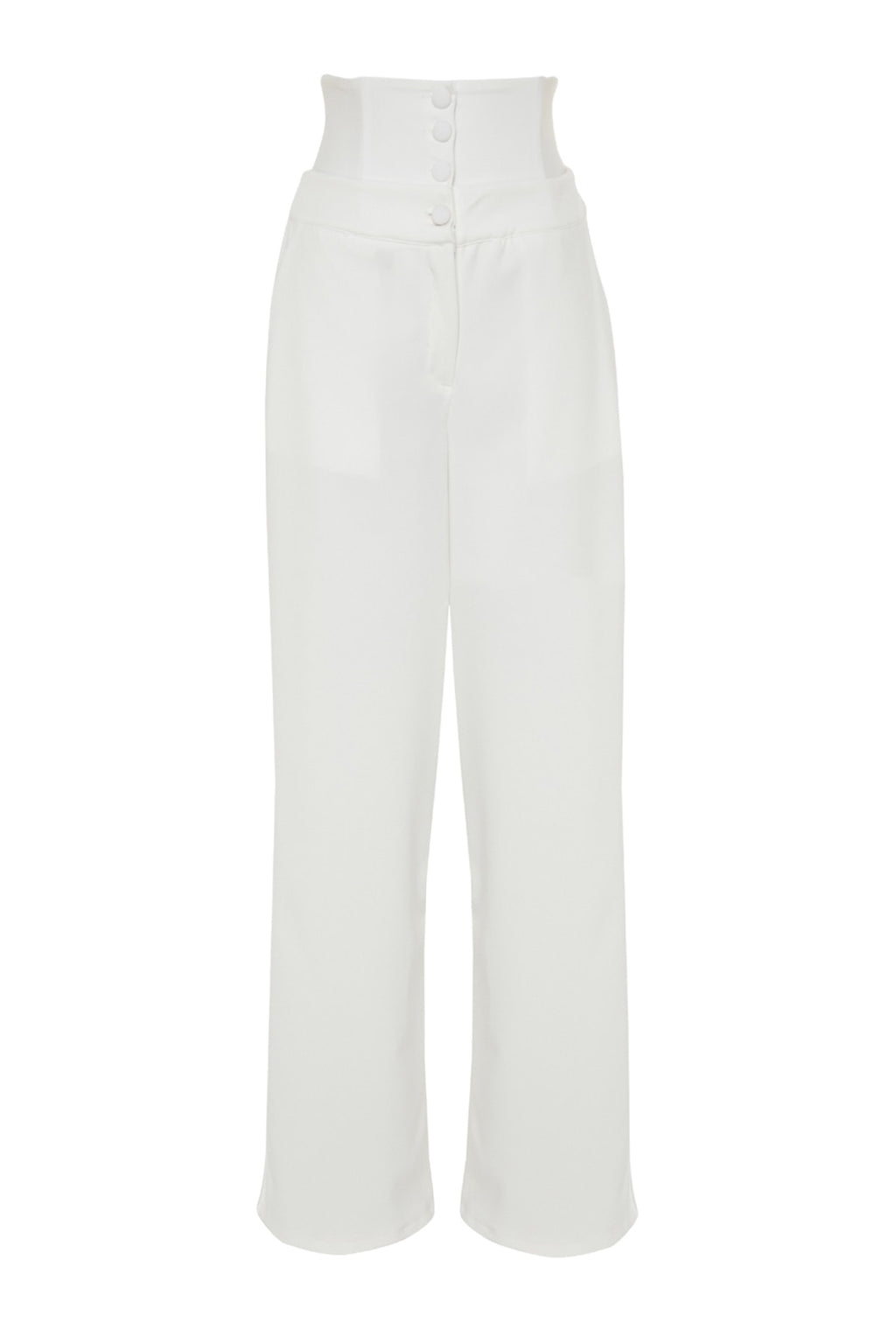 Trendyolmilla Ekru Korse Detaylı Dokuma Pantolon TPRSS23PL00033
