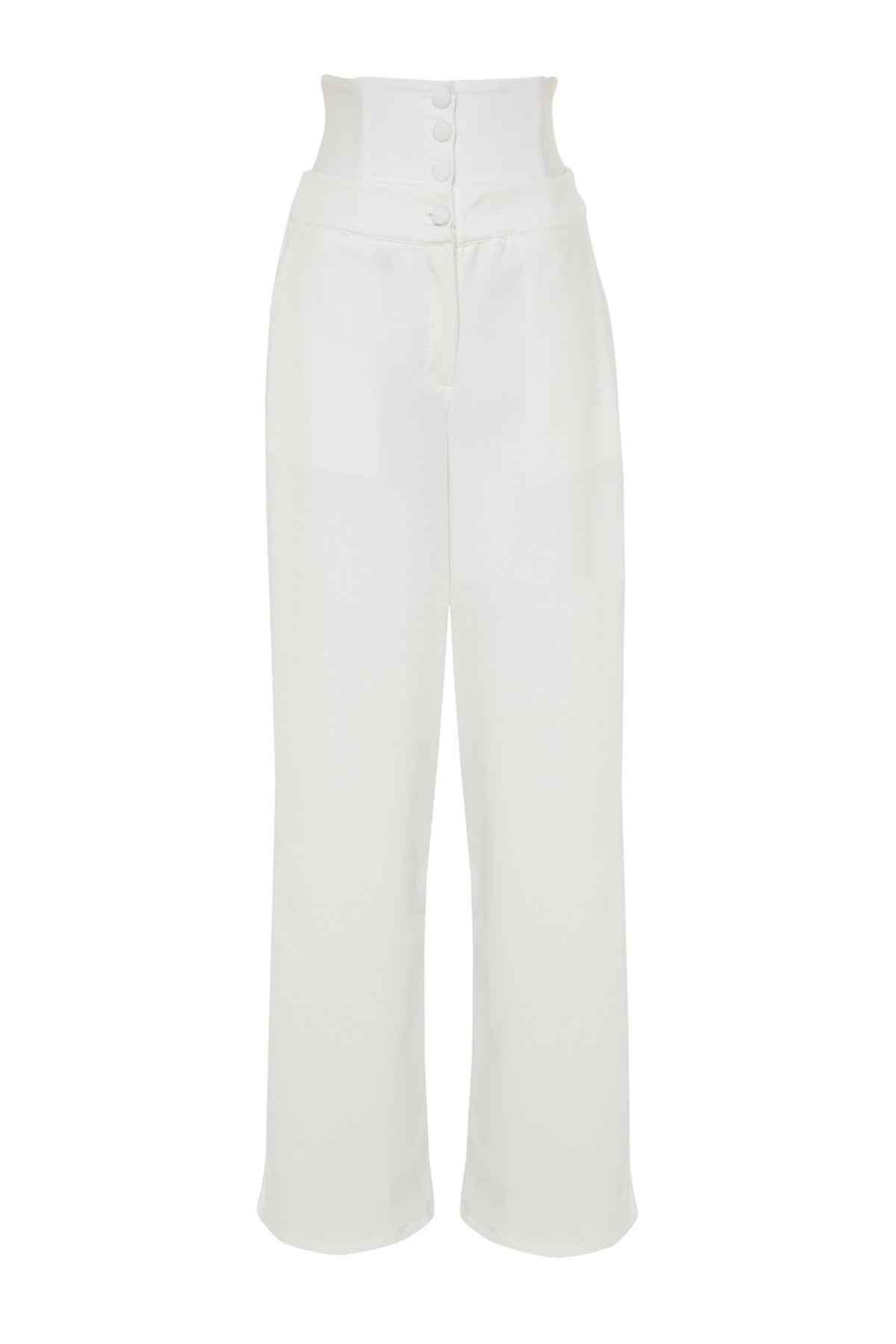 Trendyolmilla Ekru Korse Detaylı Dokuma Pantolon TPRSS23PL00033