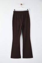Trendyolmilla Gri İspanyol Paça Flare Bootcut Dokuma Kumaş Pantolon TOFAW19BB0581