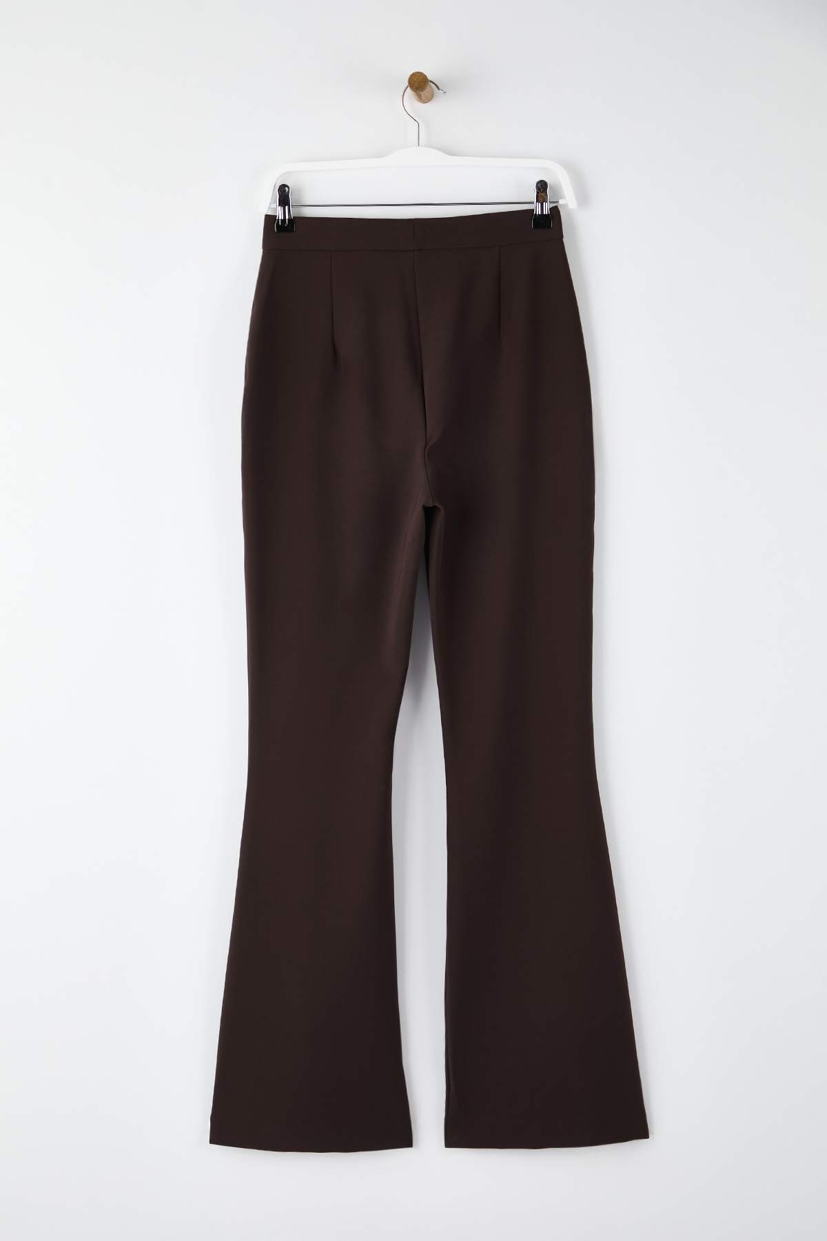 Trendyolmilla Gri İspanyol Paça Flare Bootcut Dokuma Kumaş Pantolon TOFAW19BB0581