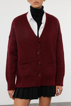 Trendyolmilla Bordo Basic Yumuşak Dokulu Triko Hırka TWOAW20HI0213