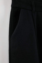 Trendyolmilla Siyah Wide Leg/Geniş Paça Yüksek Bel Dokuma  Pantolon TWOAW23PL00302