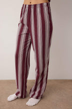 Trendyolmilla Antrasit Pamuklu Çizgili Örme Pijama Takımı THMAW25PT00188