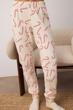 Trendyolmilla Bej %100 Pamuklu Yılbaşı Temalı Örme Pijama Takımı THMAW21PT0771